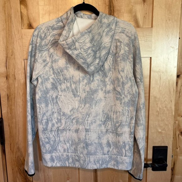 Old Navy Active Dynamic Fleece Pullover Hoodie S Small White Blue Swirl EUC - Picture 5 of 6